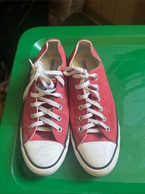 Converse Low Top Sneakers - Red with White Accents